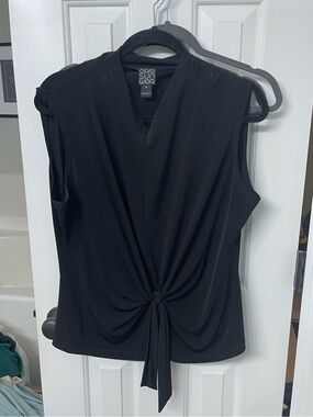 Clara Sun Woo Black Sleeveless Twist-Knot Tank